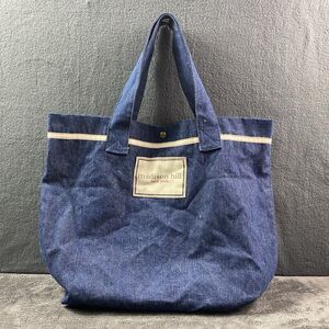 Madison Hill NY Denim Tote Bag Logo Cotton Dark Wash Shopping Gym Travel Carryal
